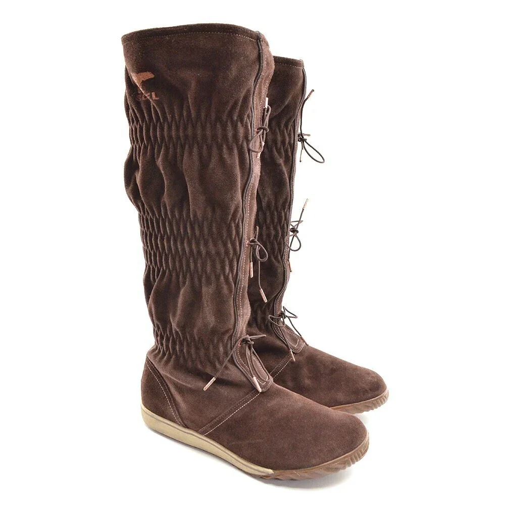 Sorel Firenzy Tall Brown Wool Lined Winter Boots 9 M